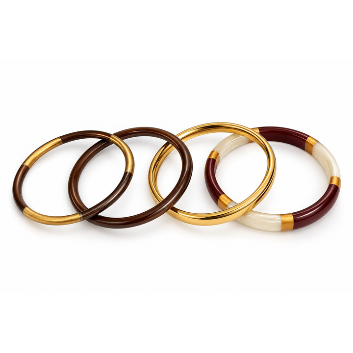Waterproof Bangle Bracelet Set | Brown