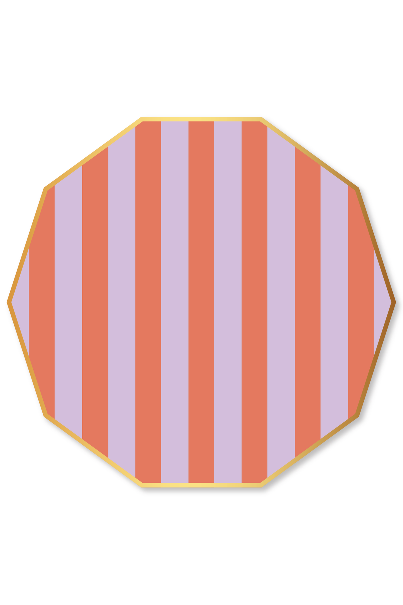 Orange and Lilac Cabana Stripe Large Plates Bonjour Fête