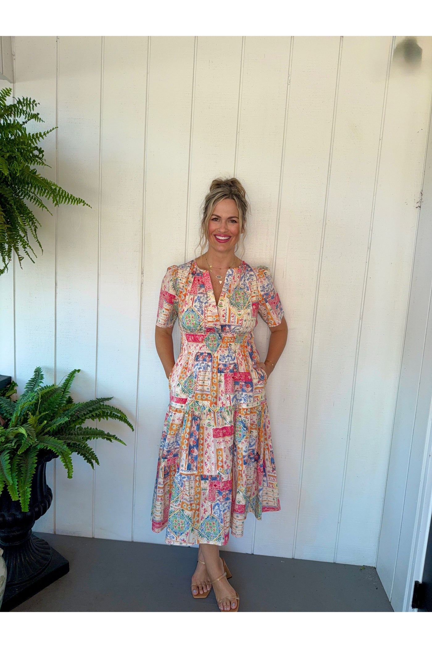 Aureum Tile Print Dress