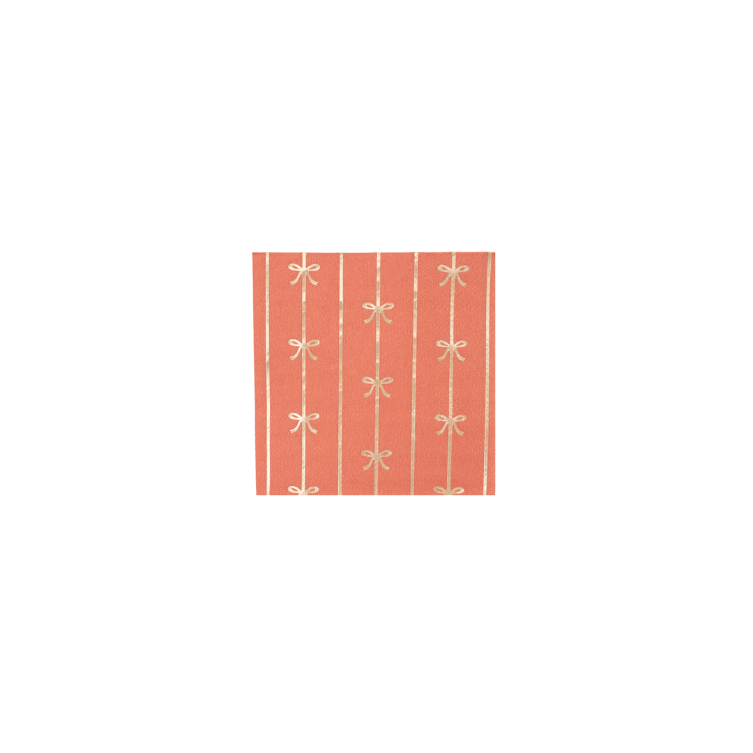 Orange Bow Small Napkins