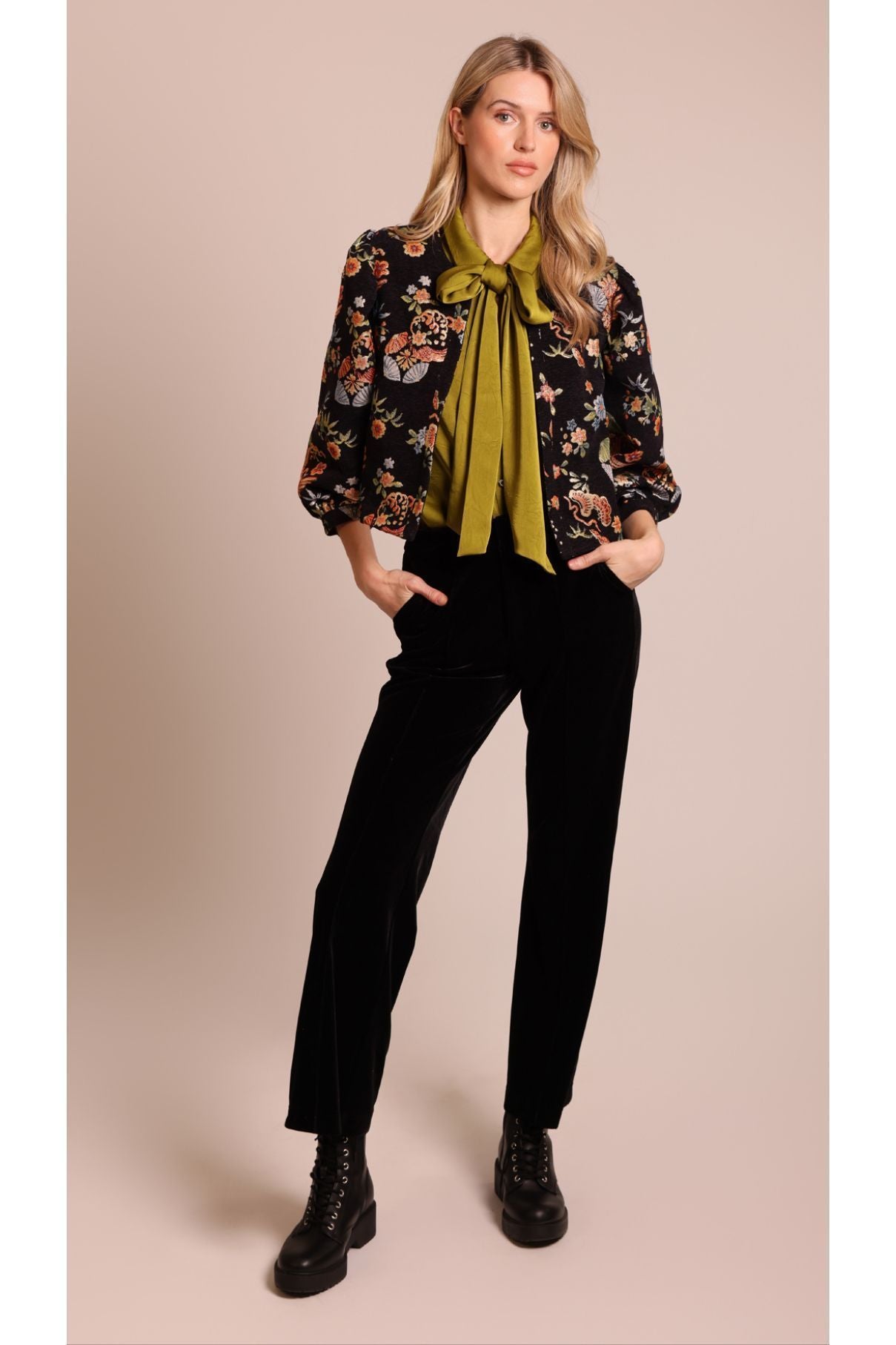 Metallic Print Shrug Jacket
