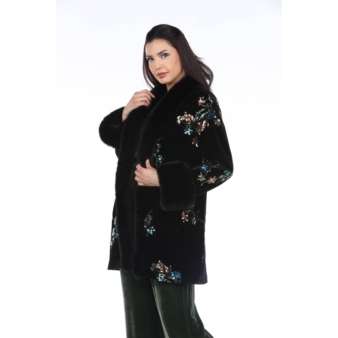Jeweled Velvet Coat