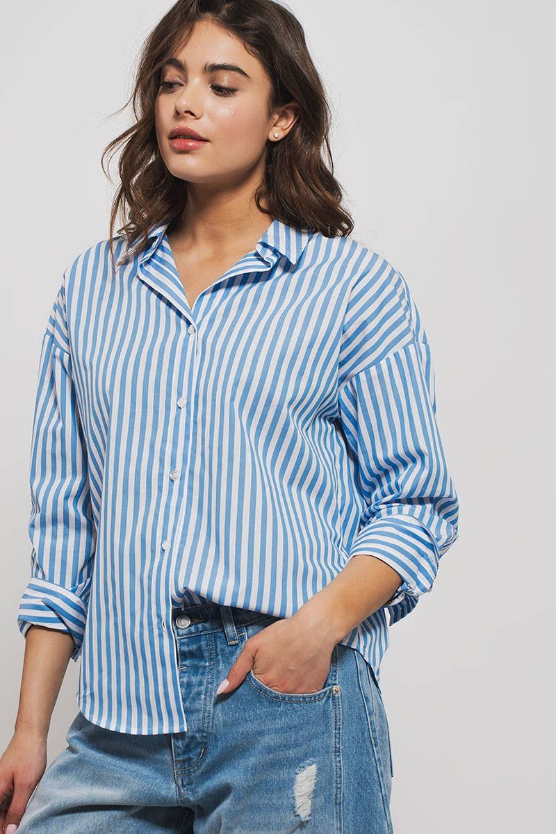 Urban Daizy - Stripe Shirt: BLUE