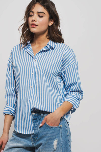 Urban Daizy - Stripe Shirt: BLUE