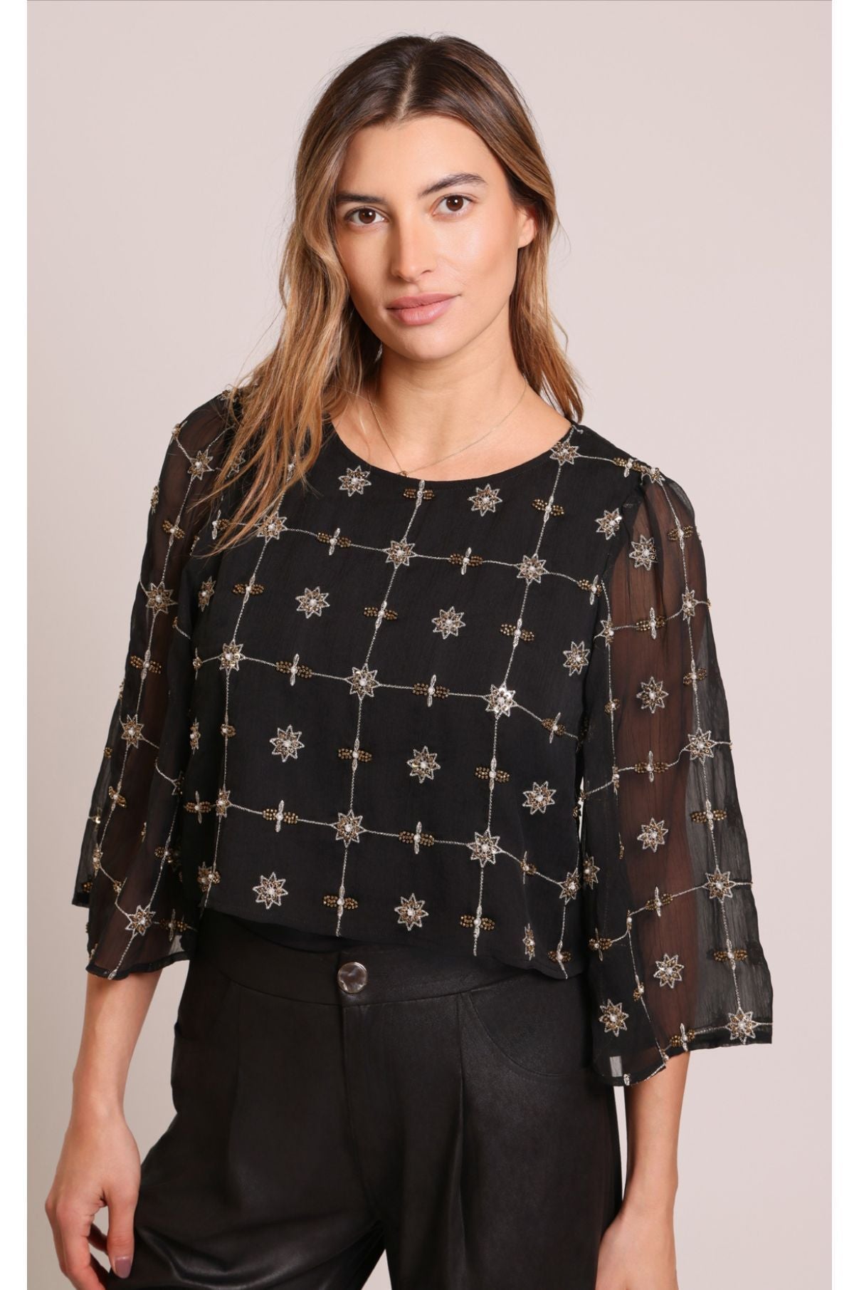 Liza Beaded Embroidered Top