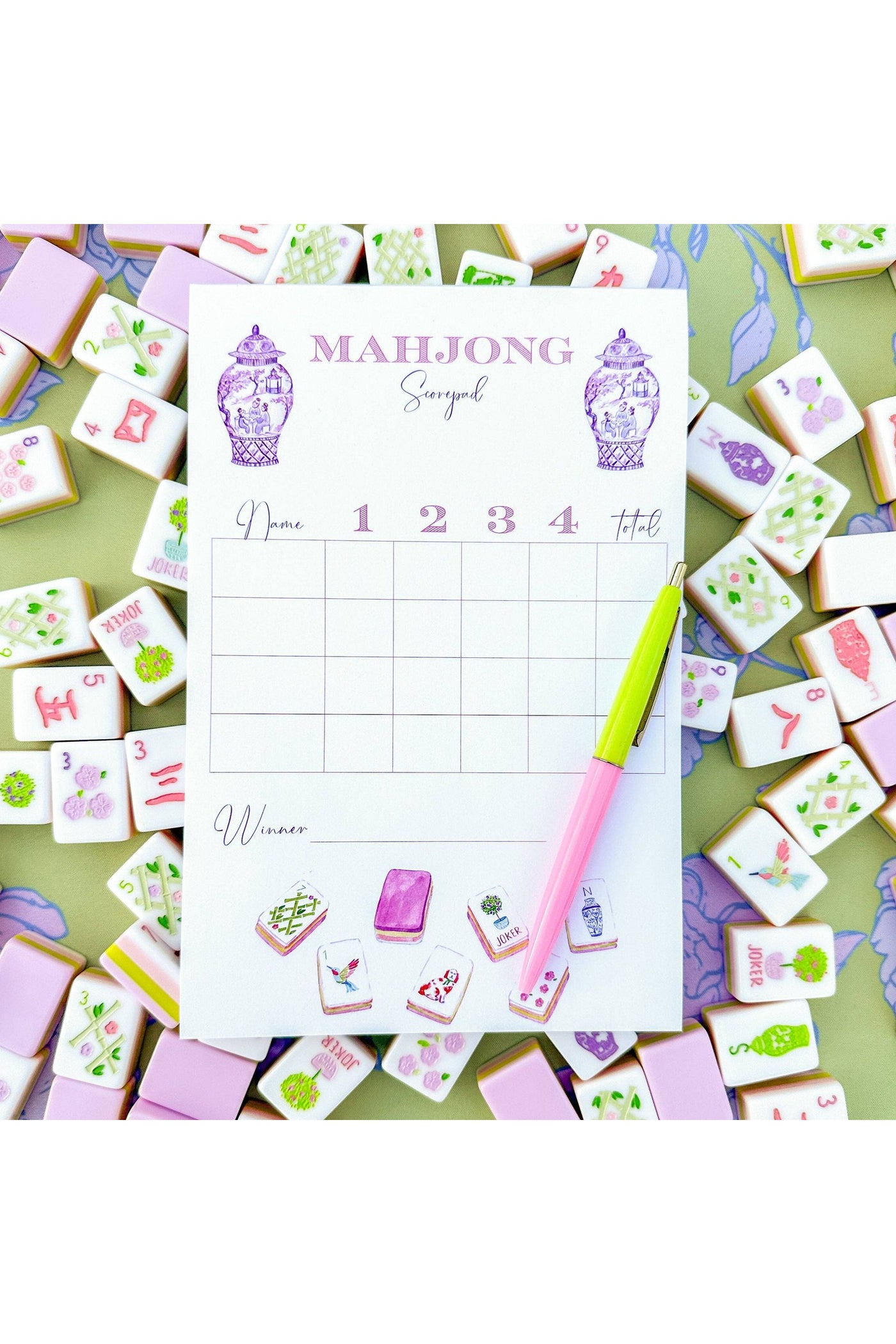 Taylor Paladino - Mahjong Scorecard Pad - Taylor Tiles