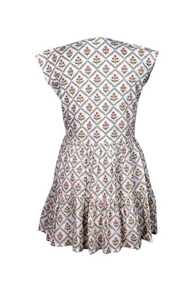 Green and Orange Floral Dress