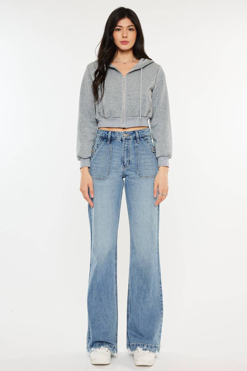 Kan Can High Rise Wide Flare Jeans