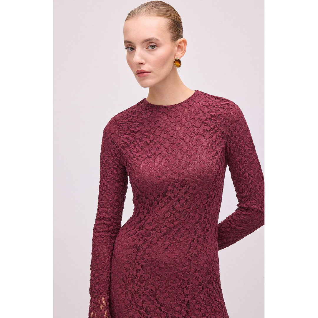 Merlot Lace Maxi Dress