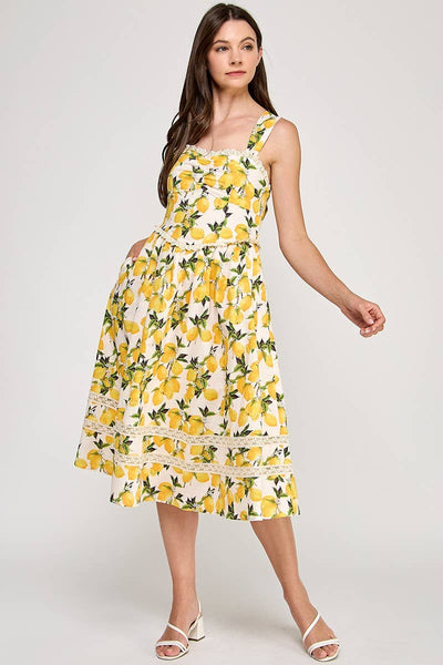 Summer Lemon Midi Dress