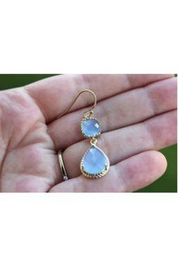 Laalee Jewelry - Blue Two Tier Earrings