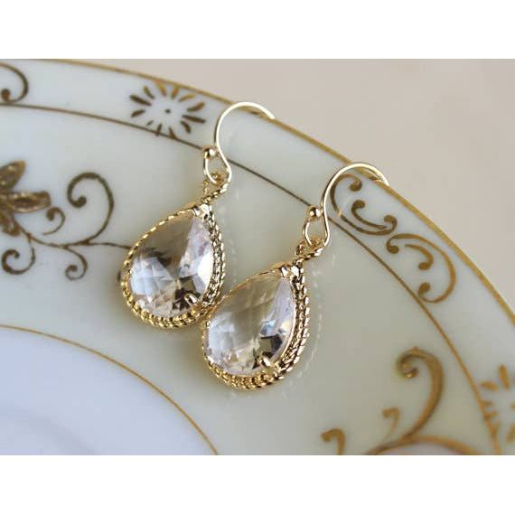 Gold Crystal Clear Earrings