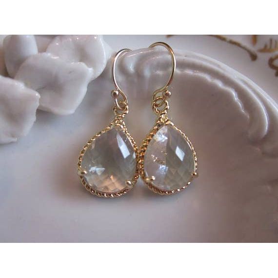 Gold Crystal Clear Earrings