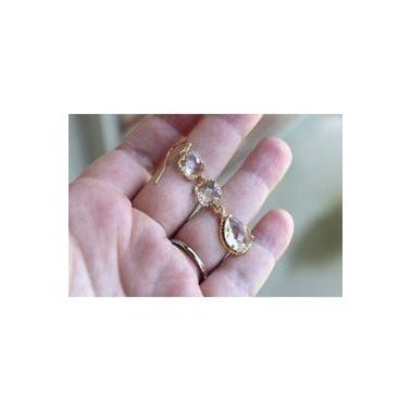 Crystal Three Tier Earrings