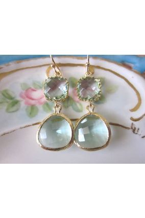 Laalee Jewelry - Green Prasiolite Earrings Gold