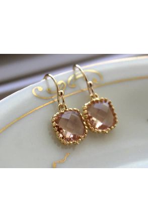 Laalee Jewelry - Dainty Champagne Blush Earrings