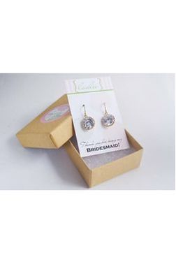 Laalee Jewelry - Gold Crystal Clear Round Earrings