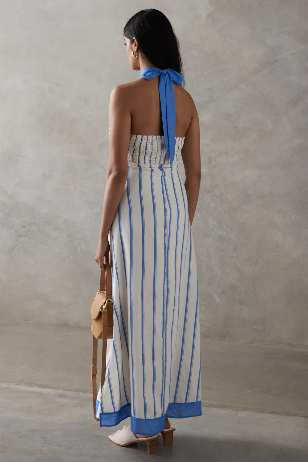 Hallie Dress-Blue/White