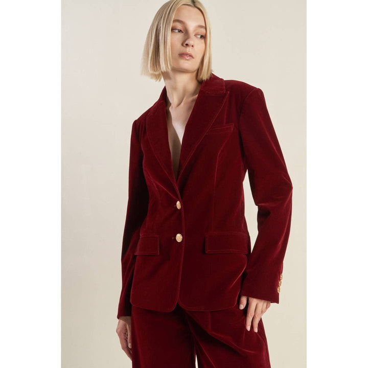 Burgundy Velvet Blazer