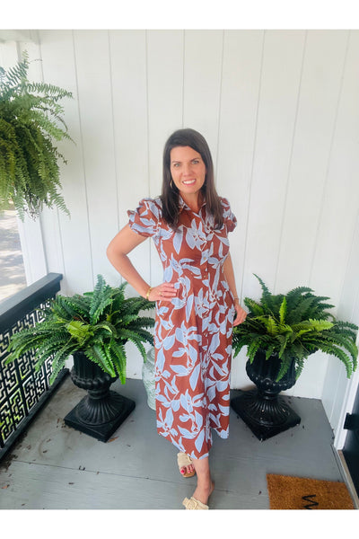 Rosey Haze Shirt Dress