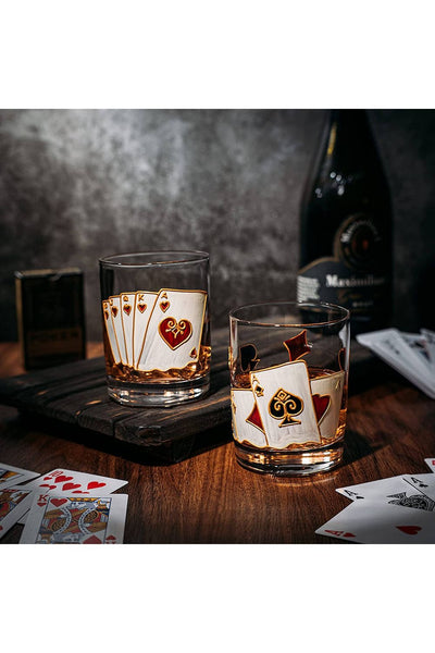 Playing Card Cocktail Glasses S/2