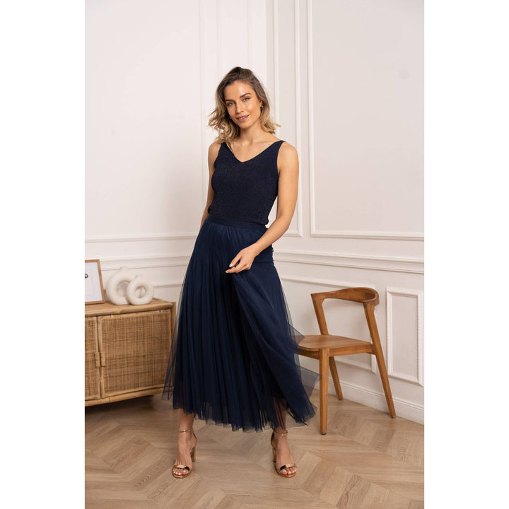 Navy Tulle Skirt