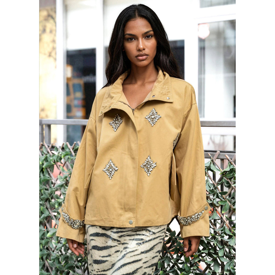 Crystal Embellished Utility Jacket