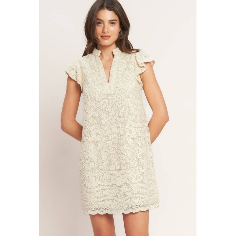 Ivory Lace Shift Dress