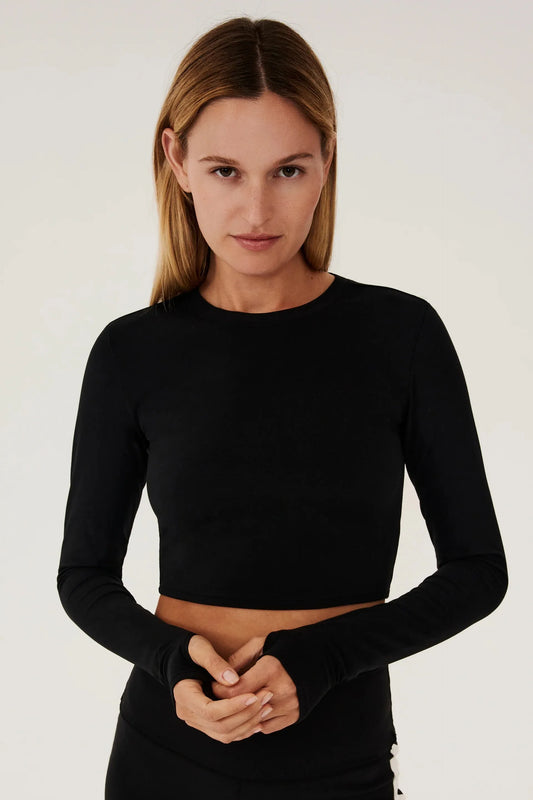 Airweight Long Sleeve Crop (Black or White)