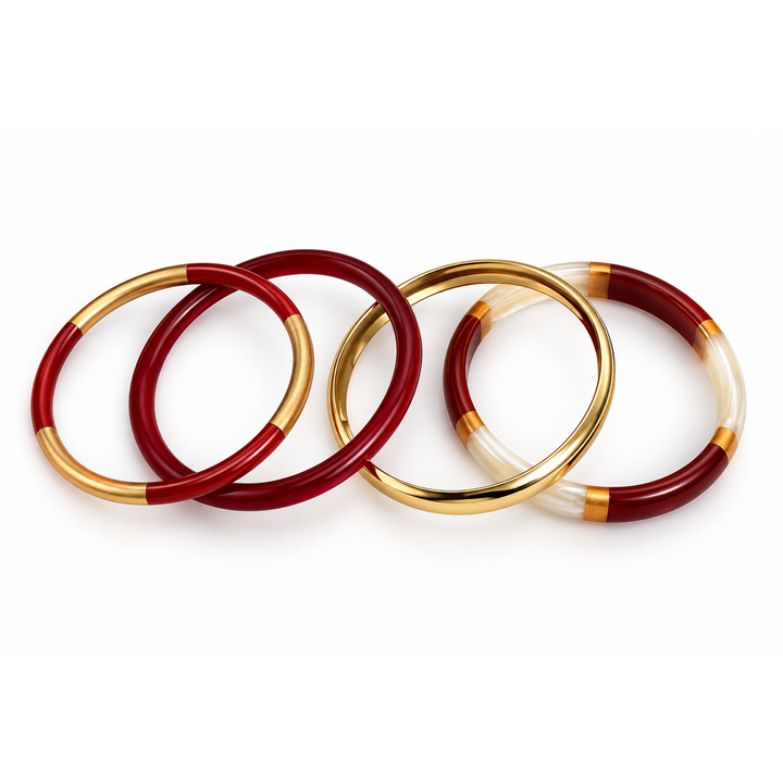 Waterproof Bangle Bracelet Set | Red