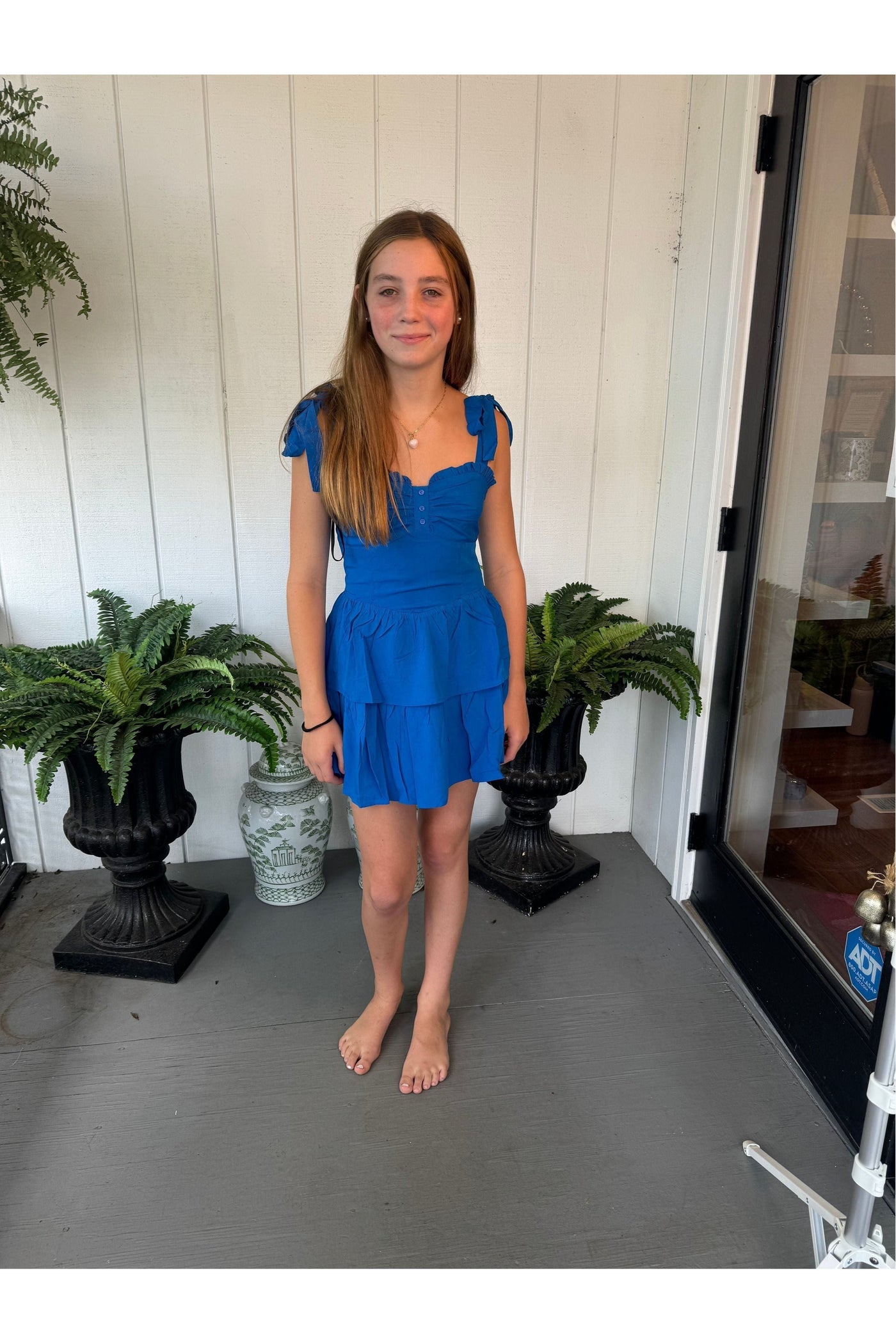 Juniors Mason Solid Blue Dress