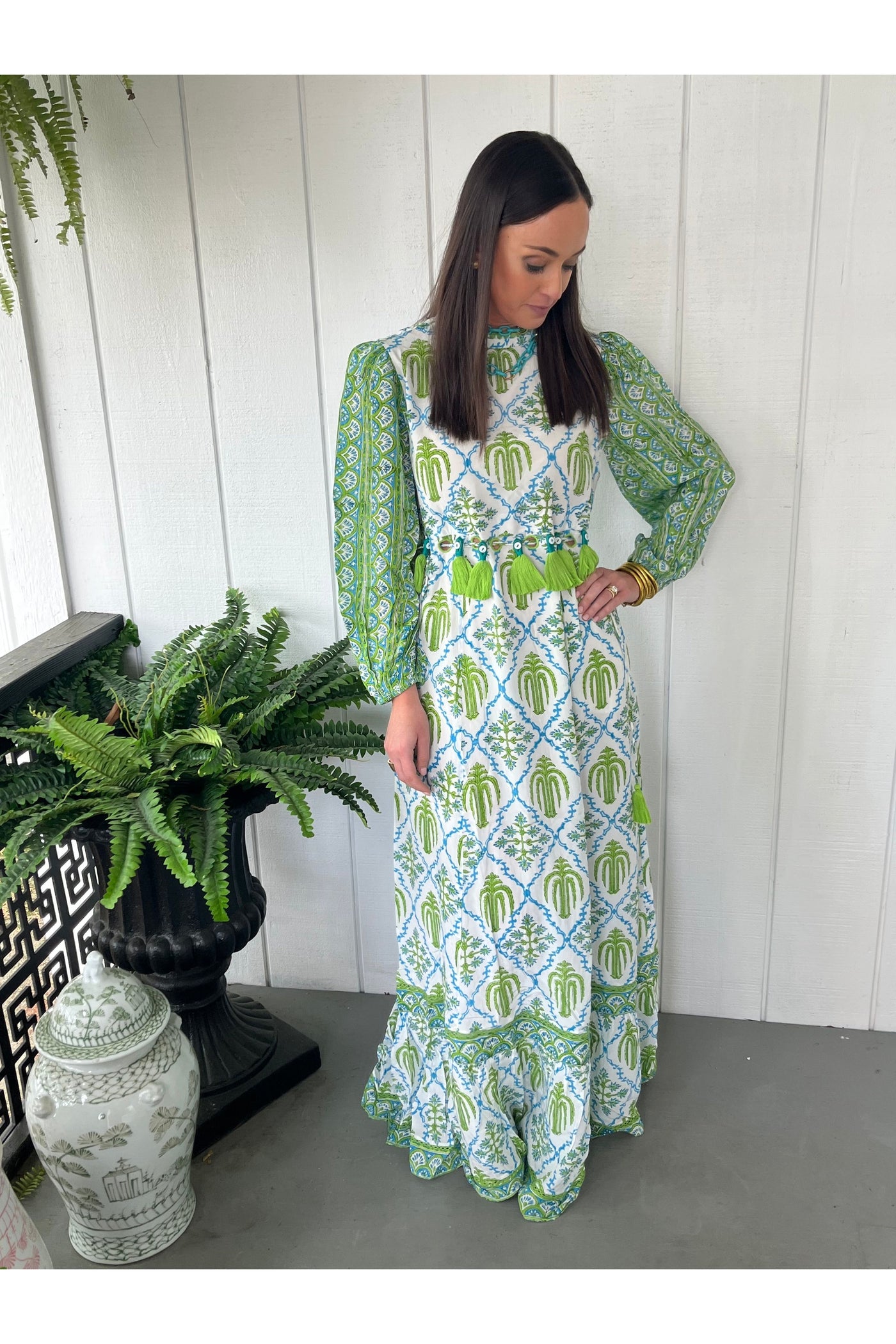Ash & Eden Green and Blue Maxi