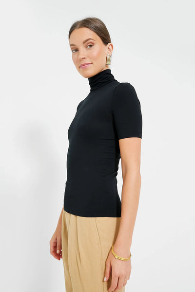Elliott Lauren Mock Neck Short Sleeve Top
