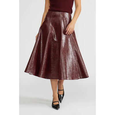 Burgundy Oleksa Pleated Skirt