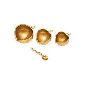 Brass Chestnut Decorative Bowls - Set of 3