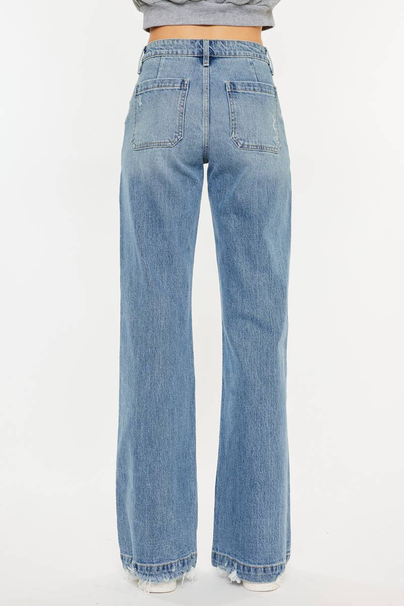 Kan Can High Rise Wide Flare Jeans