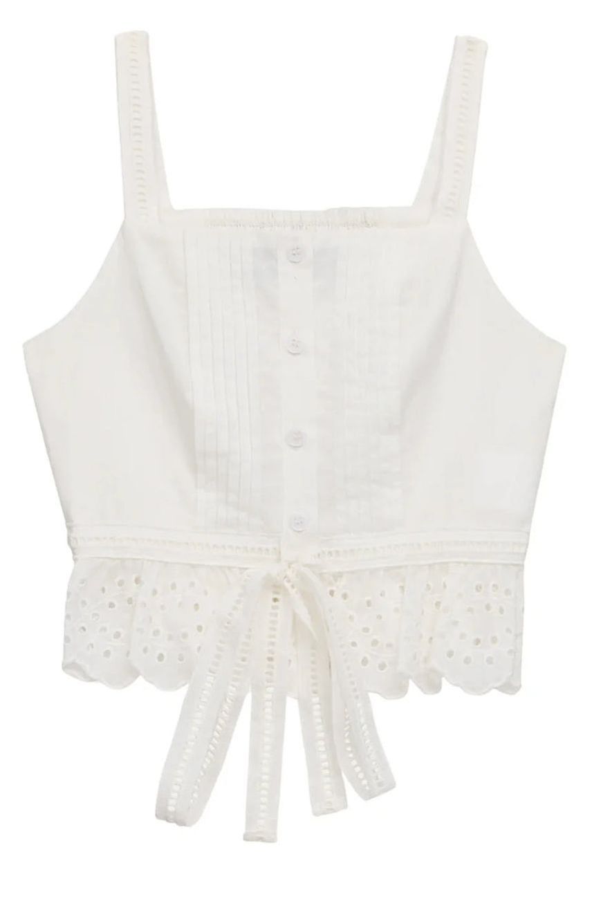 Waverly White Juniors Top