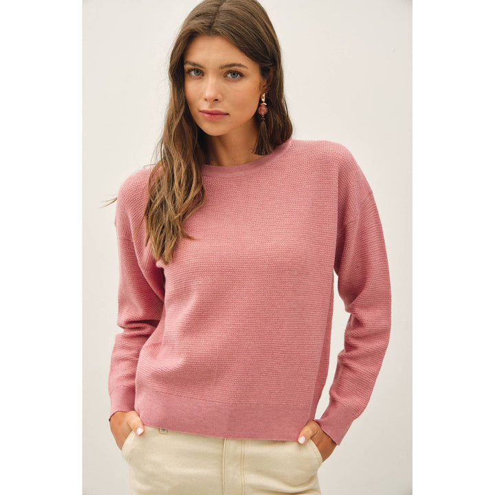 Crew Neck Sweater-Carnation