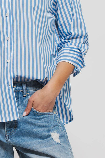 Urban Daizy - Stripe Shirt: BLUE