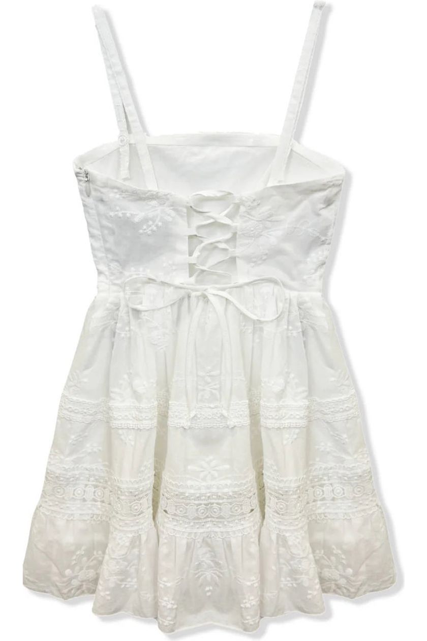 Katie J Bridget White Lace Dress