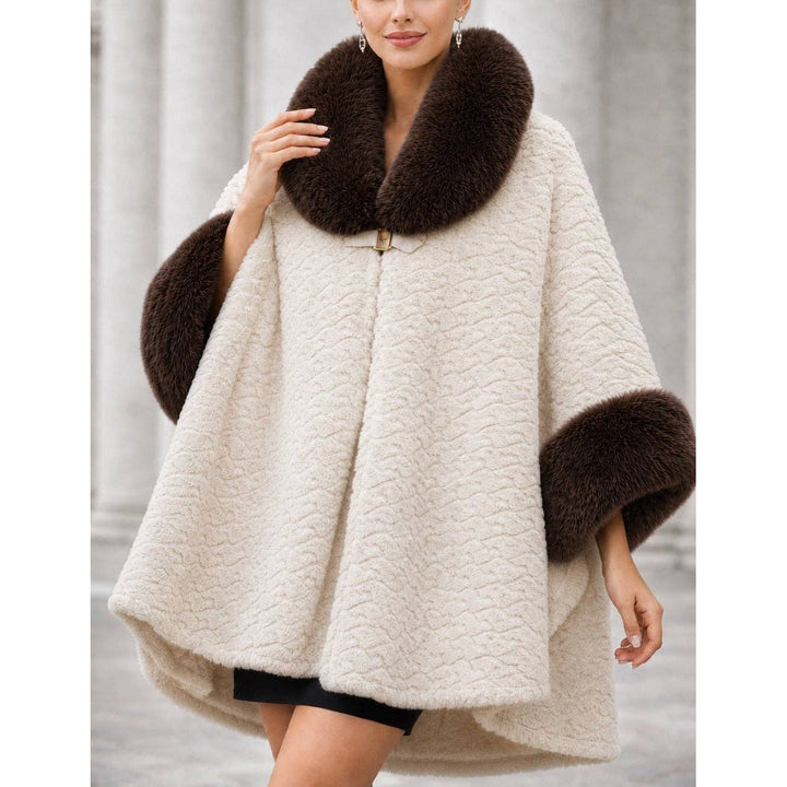 Luxe Faux Fur Cape-Ivory
