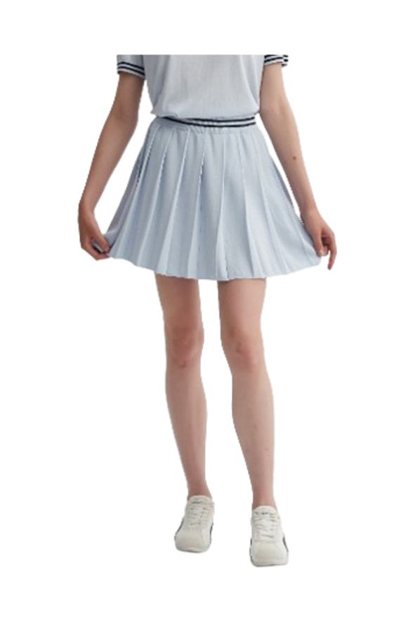 Pissenlit Light Blue Knit Pleated Skirt