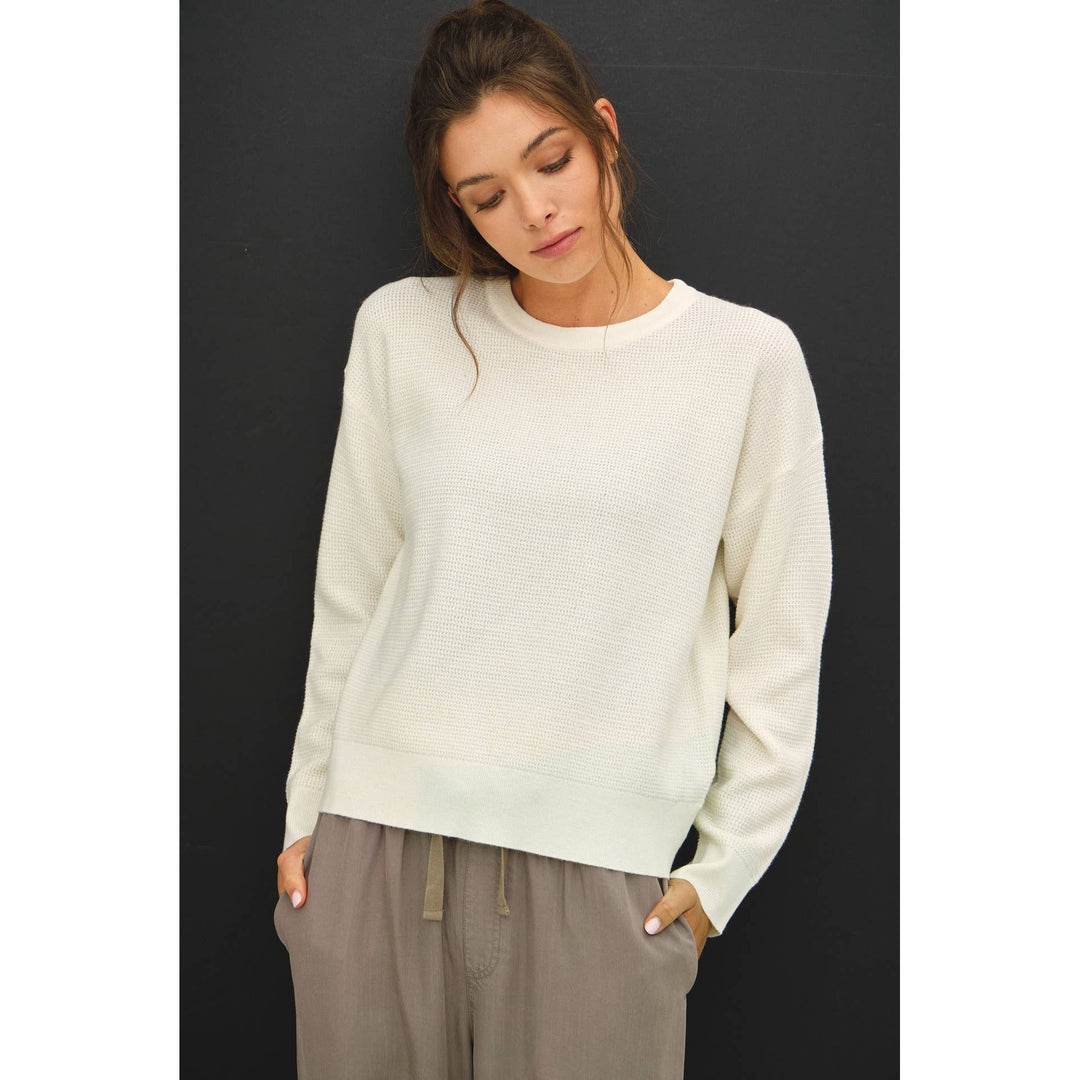 Crew Neck Sweater-Ivory