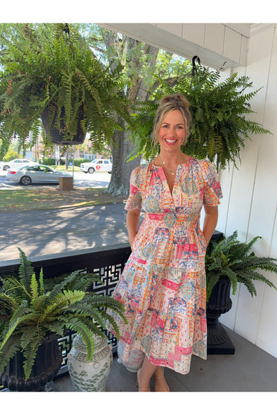 Aureum Tile Print Dress