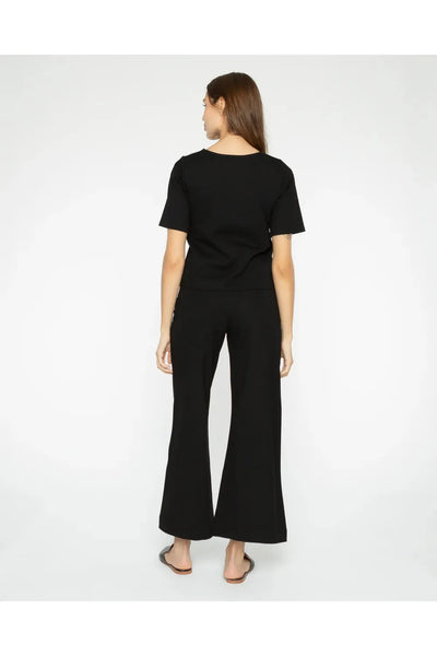 Black Ponte Cropped Pants