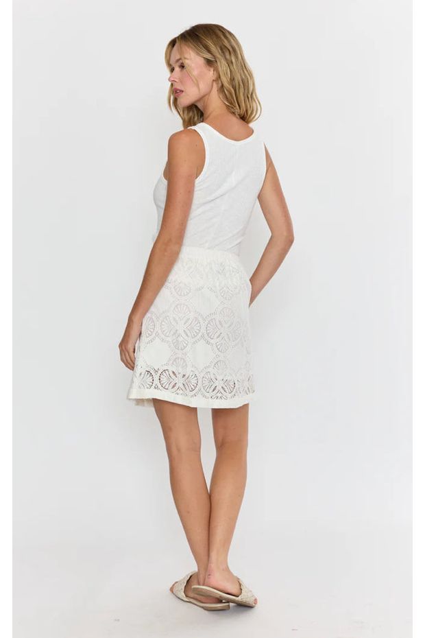 Hemma White Lace Mini Skirt