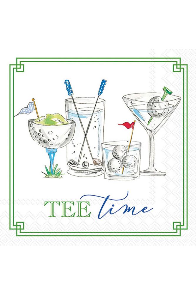 Tee Time Paper Cocktail Napkin 20 Ct Golf Drinks Rosanne Beck