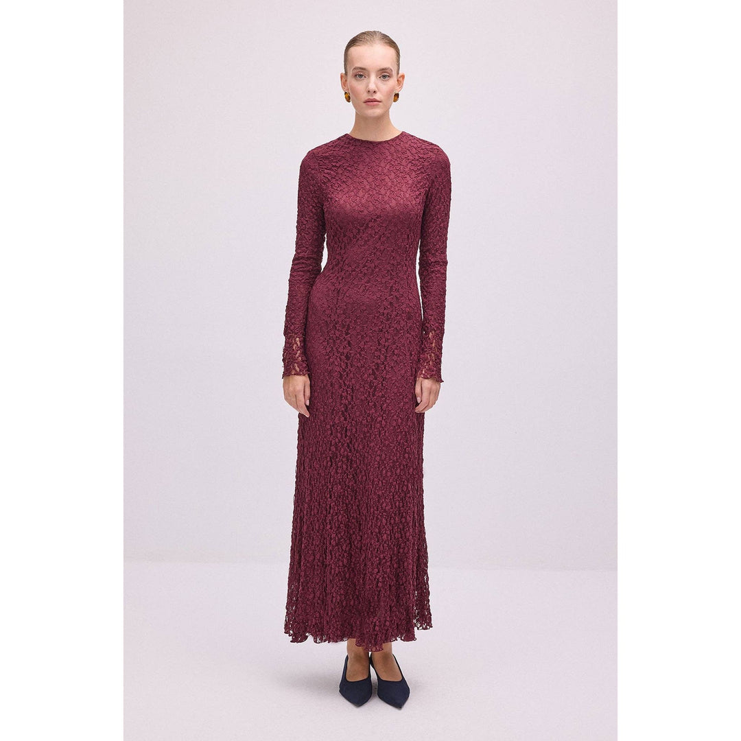 Merlot Lace Maxi Dress