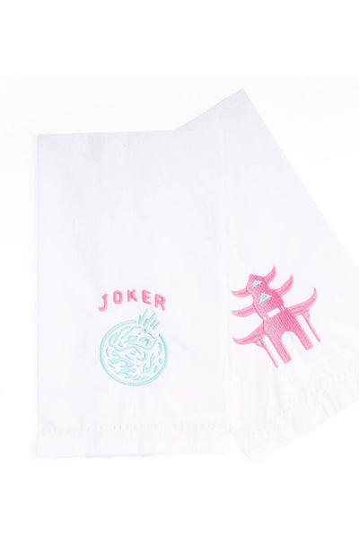 Mahjong Embroidered Bar Towel Set