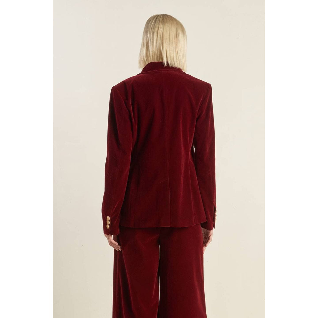 Burgundy Velvet Blazer